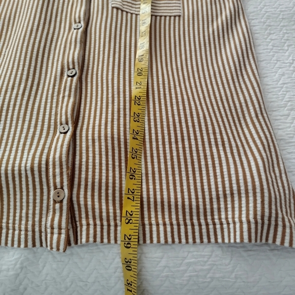 Free People Beach Better Days Button Down  Stripped Shirt Sz L - Picture 9 of 9